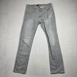 Hype Jeans Mens 34x32 Gray Straight Leg Medium Wash
